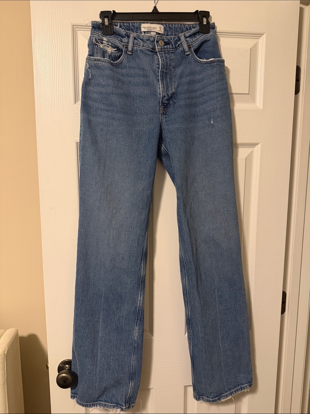 Abercrombie & Fitch Wide Leg Jeans in Light Blue Denim